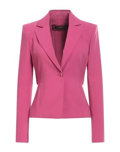 Shop Patrizia Pepe Woman Blazer Fuchsia Size 10 Polyester, Elastane In Pink