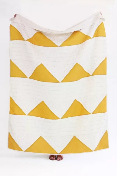 Shop Anchal Triangle Throw Blanket In Yellow