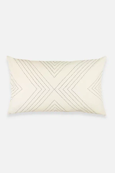 Shop Anchal Geometric Lumbar Pillow In White