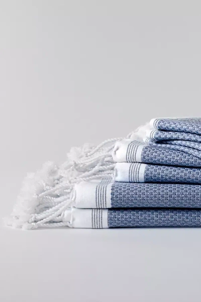 Shop Coyuchi Mediterranean Organic 6pc Towel Set In Blue