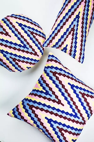ARCHIVE NEW YORK ALMOLONGA ROYAL MULTI ZIG ZAG PILLOW 