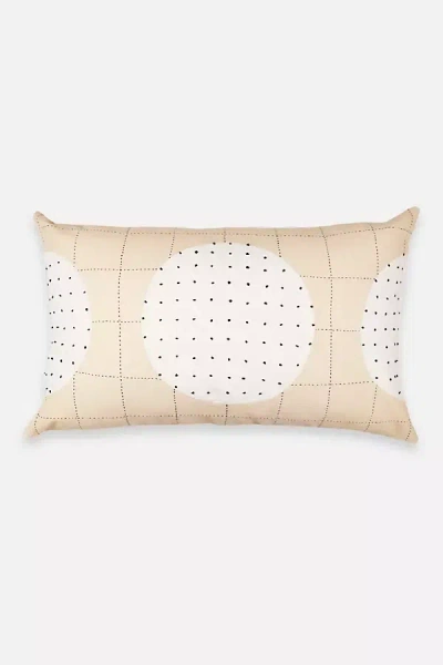 Shop Anchal Lunar Dot Lumbar Pillow In Beige
