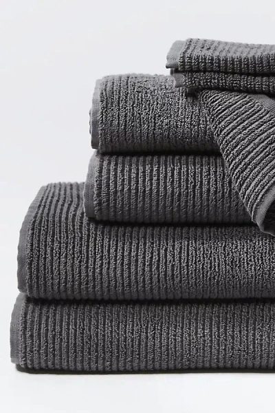 Shop Coyuchi Temescal Organic Ribbed 6pc Towel Set In Grey
