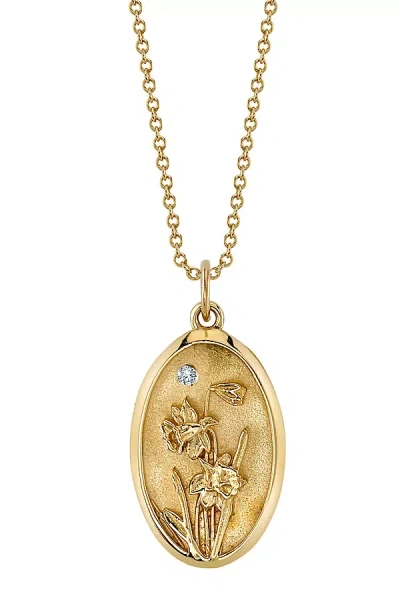 Shop Starling March Birth Flower Charm In Gold