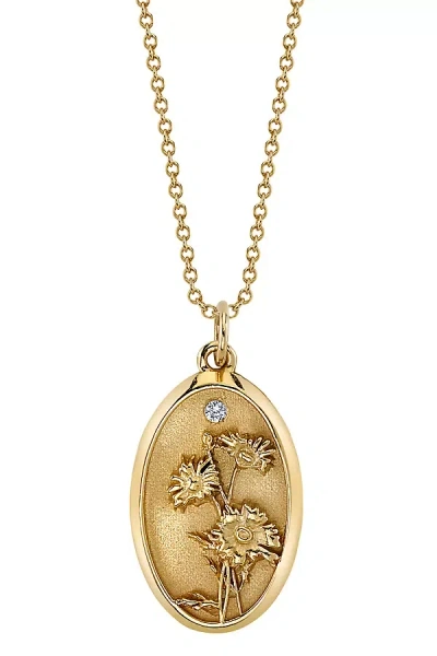 Shop Starling April Birth Flower Charm In Gold