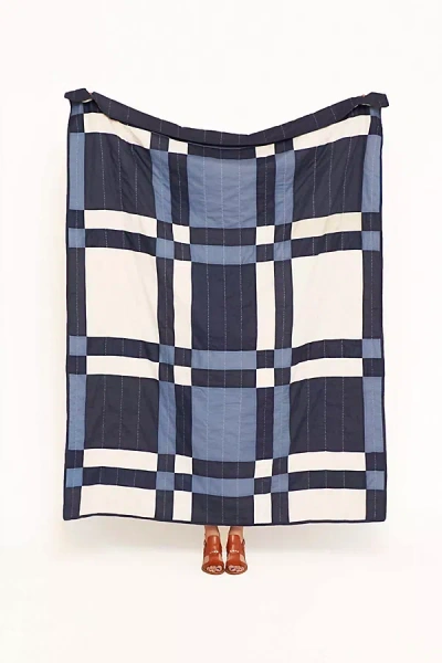 Shop Anchal Patchwork Plaid Quilt Throw In Blue