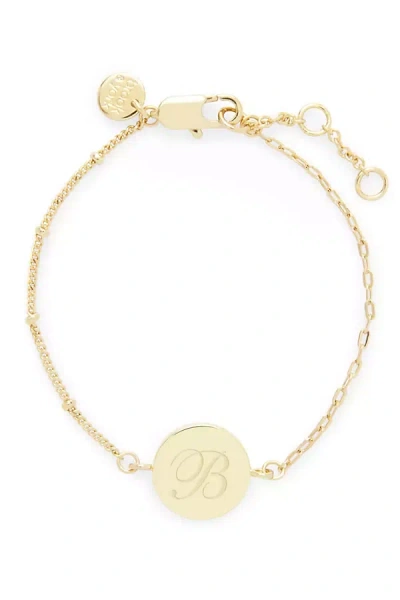 Shop Brook & York Custom Monogram Disc Charm Bracelet In Gold