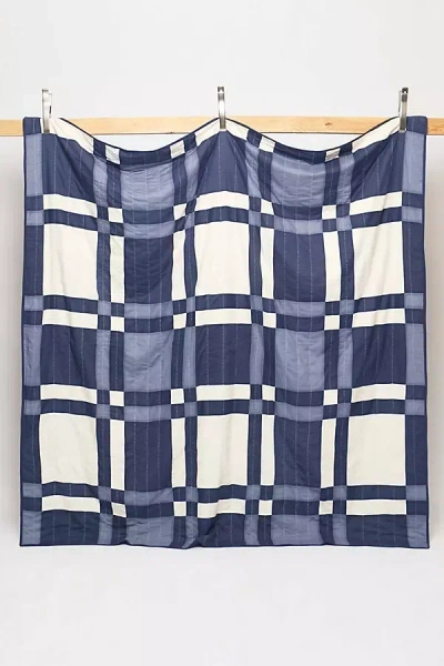 Shop Anchal Patchwork Plaid Quilt Bedding In Blue