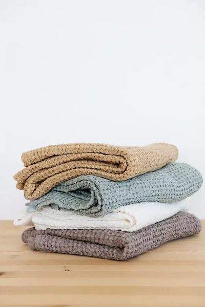Shop Connected Goods Waffle Towel In Beige