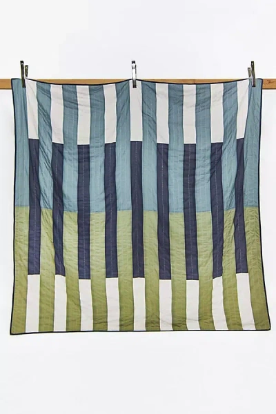 Shop Anchal Offset Stripe Quilt In Green