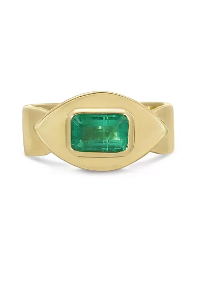 Shop Christina Magdolna Jewelry Christina Magdolna Emerald Eye Pinky Ring In Green