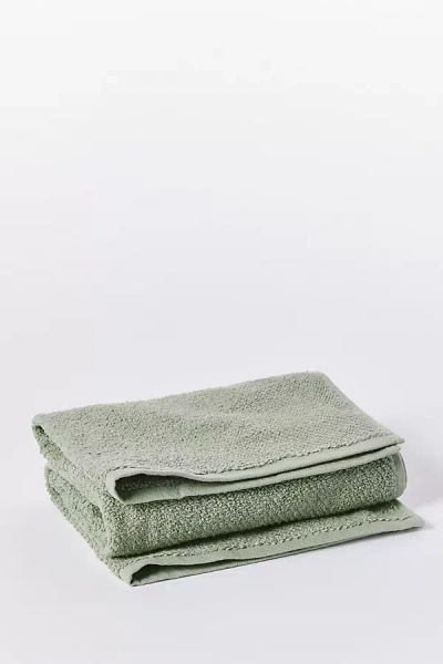 Shop Coyuchi Air Weight Organic Guest Towel In Green