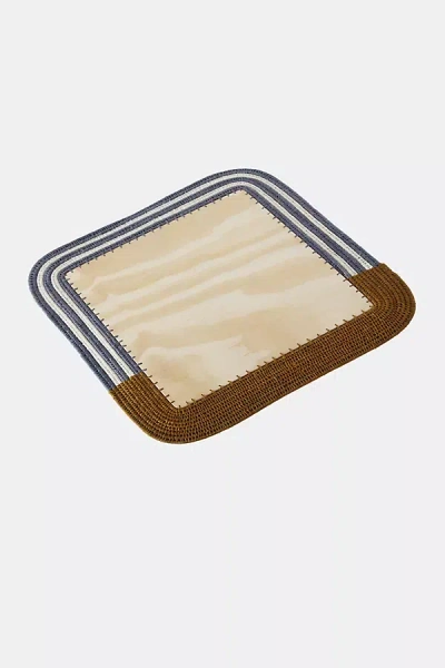 Shop Charlie Sprout Stripe Square Placemat In Brown