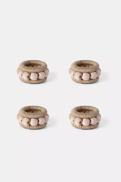 Shop Charlie Sprout Berry Napkin Rings In Beige