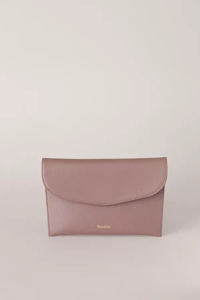 Shop Fontem Personalized Emily Clutch Bag In Purple