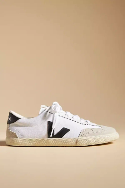 Shop Veja Volley Canvas Sneakers In White