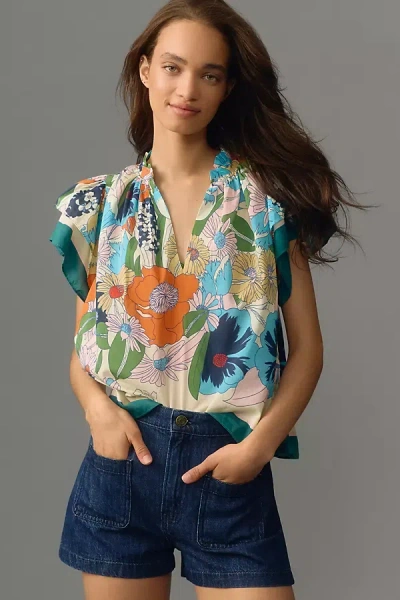 Shop Birds Of Paradis By Trovata Clover Blouse In Multicolor