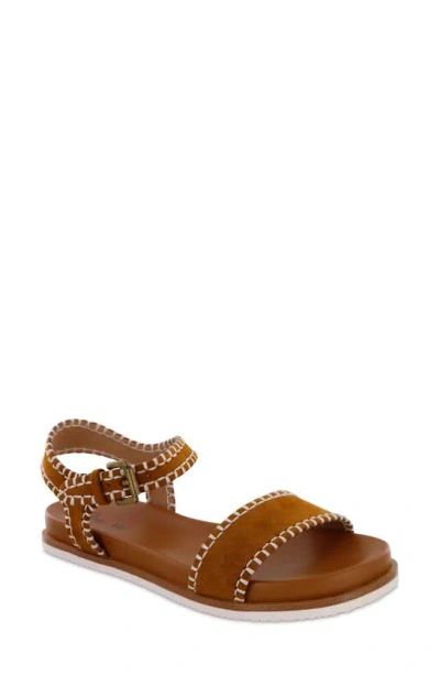 Shop Mia Amore Sofee Whipstitched Sandal In Cognac