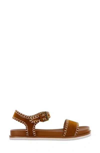 Shop Mia Amore Sofee Whipstitched Sandal In Cognac