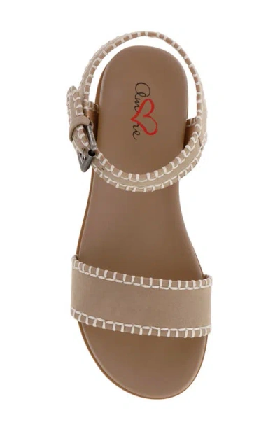 Shop Mia Amore Sofee Whipstitched Sandal In Stone