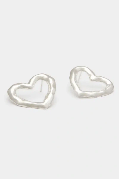 Shop Deux Lions Jewelry Lulu Heart Earrings In Silver