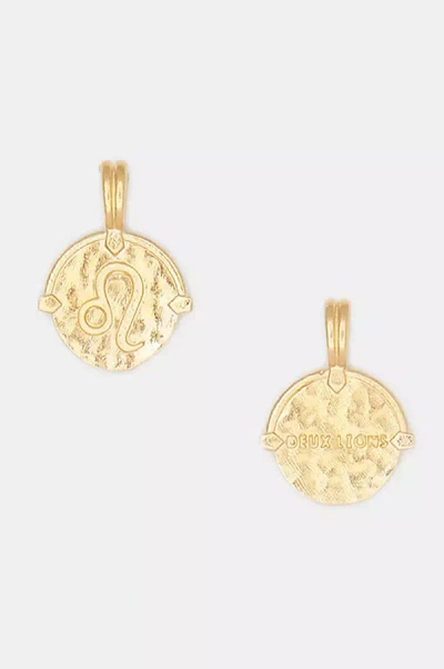 Shop Deux Lions Jewelry Gold Baby Zodiac Necklace In Brown