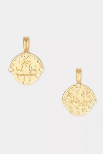 Shop Deux Lions Jewelry Gold Baby Zodiac Necklace In White