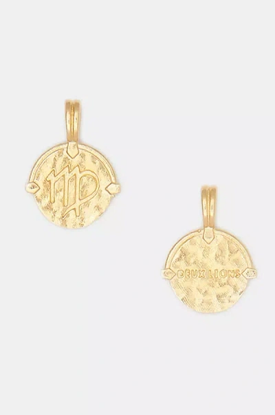 Shop Deux Lions Jewelry Gold Baby Zodiac Necklace In Beige