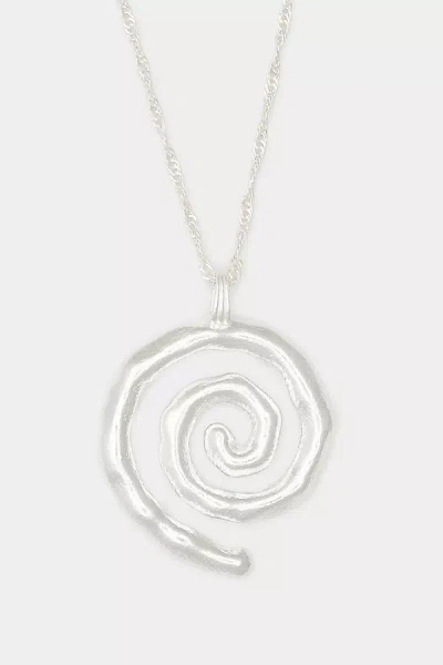 Shop Deux Lions Jewelry Sacred Spiral Necklace In Silver