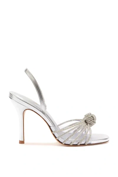 Shop Larroude Valerie Crystal Slingback In Silver