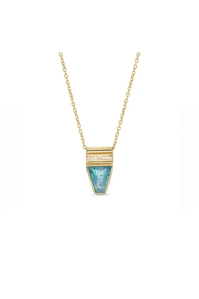 Shop Christina Magdolna Jewelry Christina Magdolna Stardust Shield Necklace In Blue