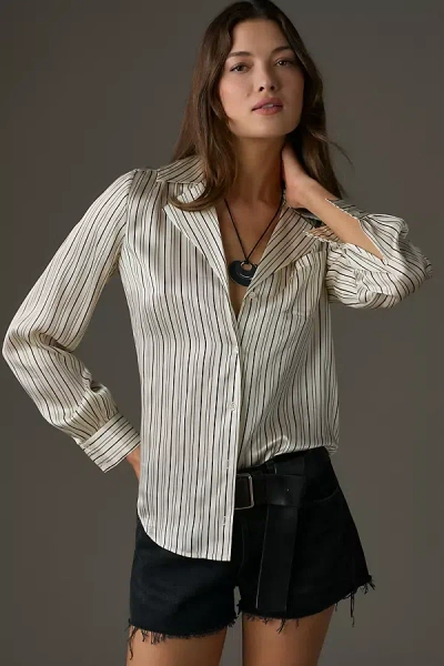 Shop Paige Capriana Silk Shirt Top In Black