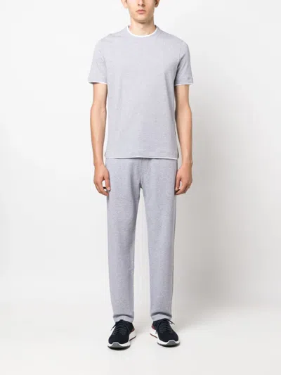 Shop Brunello Cucinelli Slim Track Pants Grey