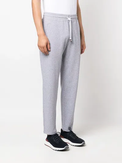 Shop Brunello Cucinelli Slim Track Pants Grey