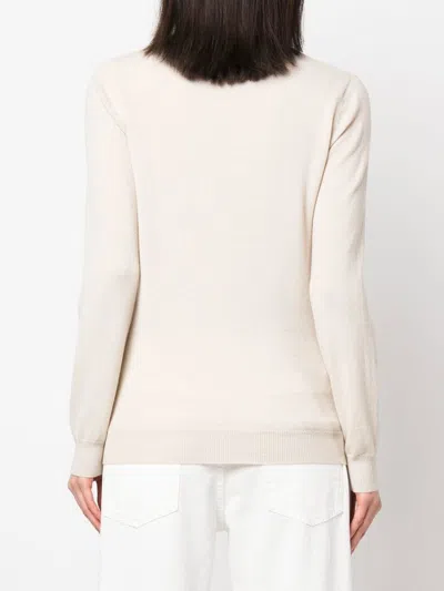 Shop Brunello Cucinelli V-neck Cashmere Sweater Beige