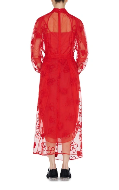 Shop Simone Rocha Flower Embroidered Tulle Dress