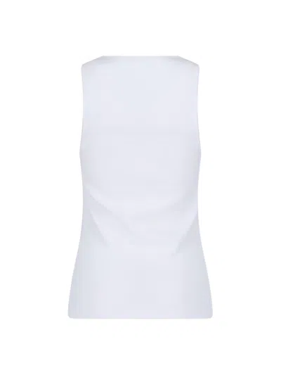 Shop Jw Anderson J.w. Anderson Logo Embroidered Ribbed Tank Top In White