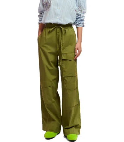 Shop Essentiel Antwerp Fopy Khaki Green Cargo Trousers