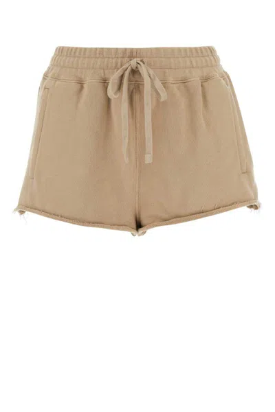 Shop Miu Miu Shorts In Beige O Tan