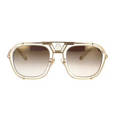 Shop Philipp Plein Sunglasses In Gold
