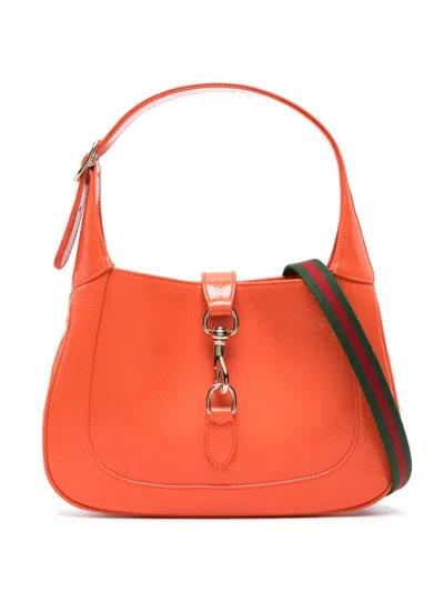 Shop Gucci Orange Jackie Small Leather Shoulder Bag