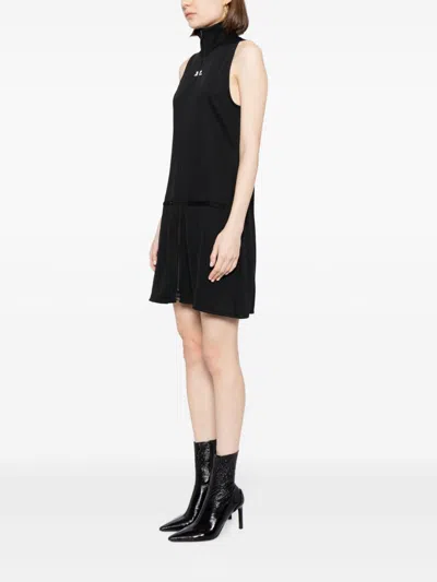 Shop Courrèges Abito Interlock Tracksuit Dress Woman Black In Polyester