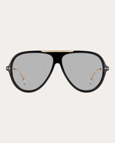 Shop Isabel Marant Women's Black & Goldtone Aviator Sunglasses