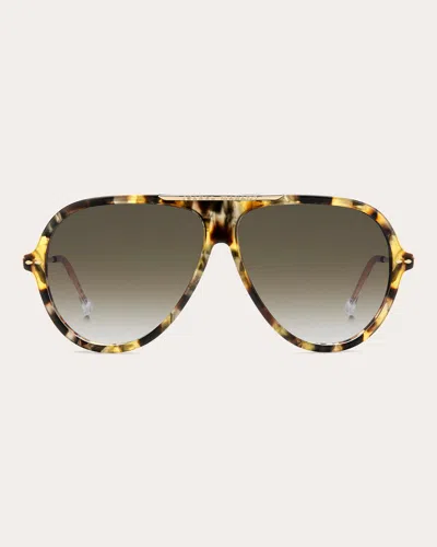 Shop Isabel Marant Women's Havana & Goldtone Aviator Sunglasses In Brown