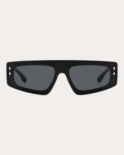 Shop Isabel Marant Women's Black Rectangular Flat-top Sunglasses