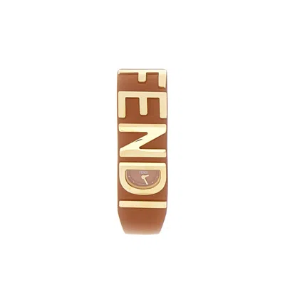 Shop Fendi Graphy Bracelet Watch In Brown