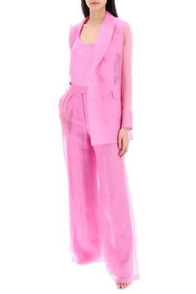 Shop Max Mara "silk Niagara Top In Satin In Pink