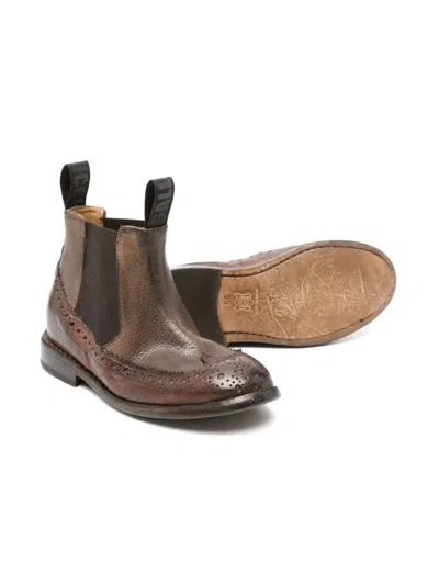 Gallucci Western Leather Boots In Brown