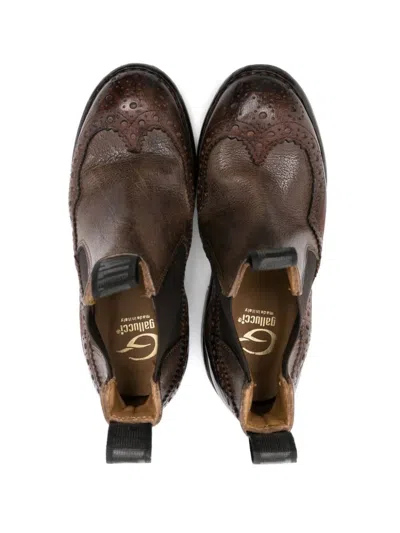 Gallucci Western Leather Boots In Brown