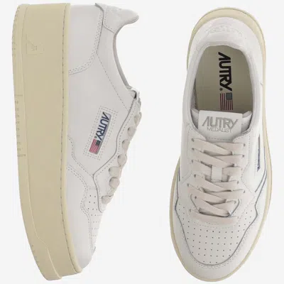 Shop Autry Medalist Platform Low Leather Sneakers In White